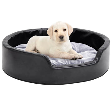Lit Pour Chiens Noir Et Peluche Et Similicuir