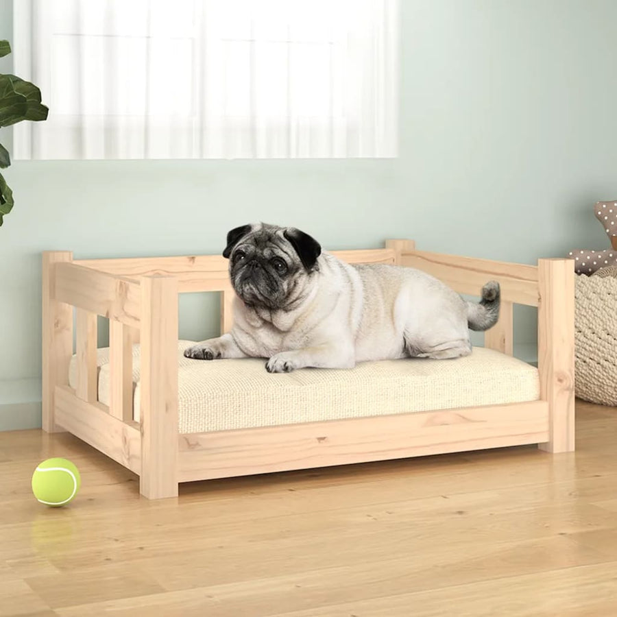 Lit Pour Chien 65,5X50,5X28 Cm Bois De Pin Solide