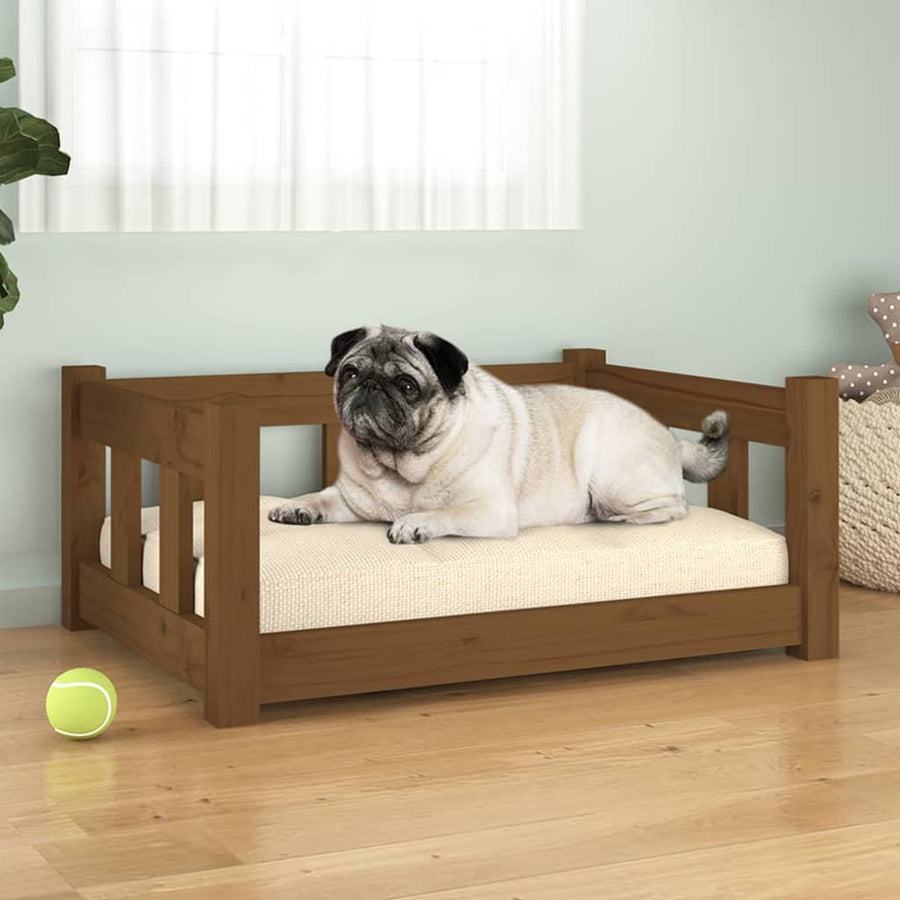 Lit Pour Chien 65,5X50,5X28 Cm Bois De Pin Solide