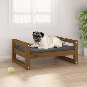 Lit Pour Chien 65,5X50,5X28 Cm Bois De Pin Solide